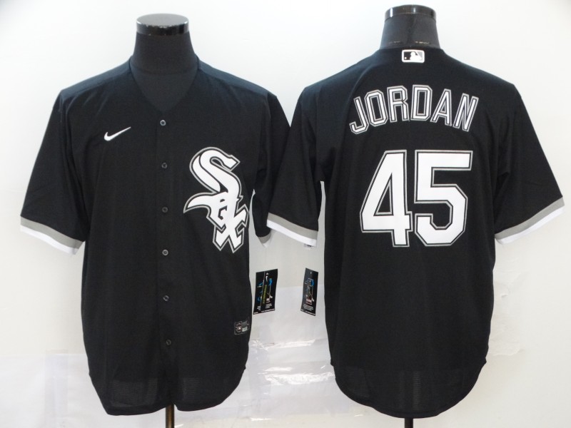 Men Chicago White Sox #45 Jordan Black Game Nike MLB Jerseys